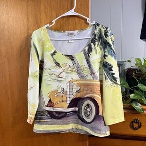 Illusion La Salle V8 Car Long Sleeve Size Medium Top